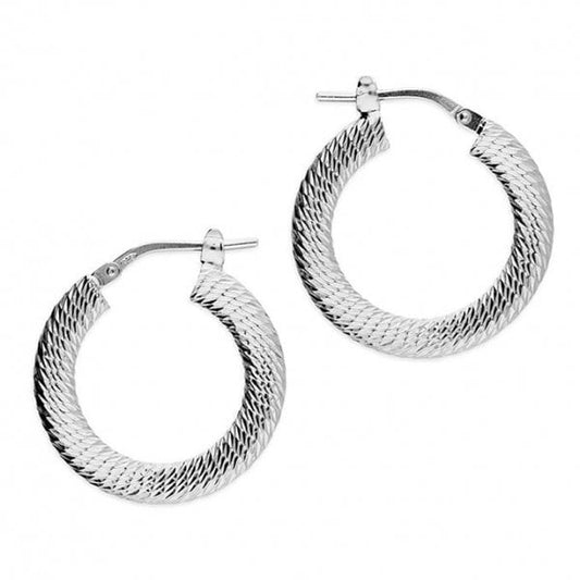EARRINGS 20MM DIAMOND-CUT HINGED HOOP