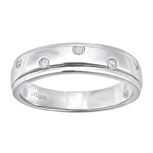9ct White Gold 0.05ct Diamond Wedding Ring