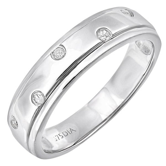 9ct White Gold 0.05ct Diamond Wedding Ring