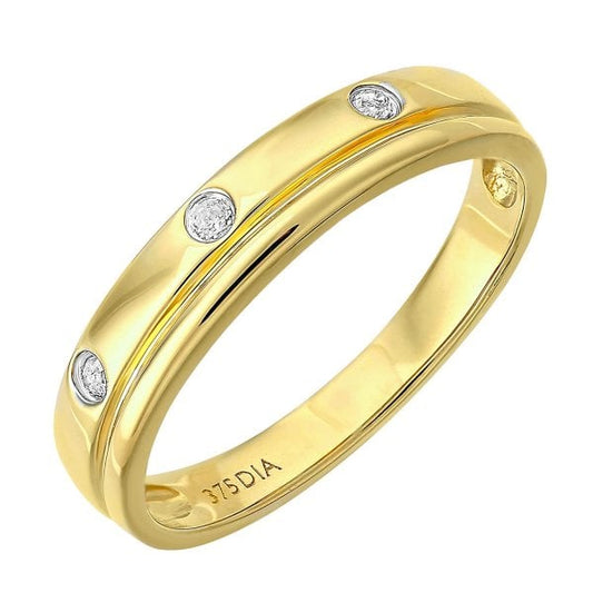 9ct Yellow Gold 0.04ct Diamond Wedding Ring
