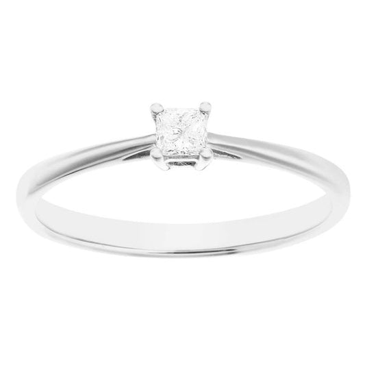 9ct White Gold Engagement Ring 0.10ct Diamond