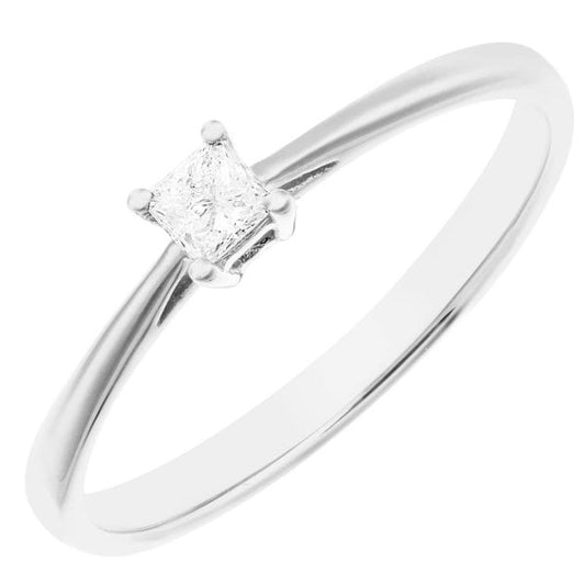 9ct White Gold Engagement Ring 0.10ct Diamond