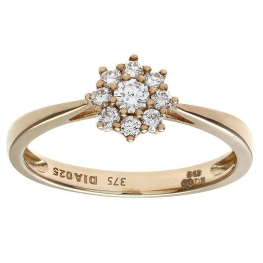 0.25ct Diamond 9ct Yellow Gold Ring