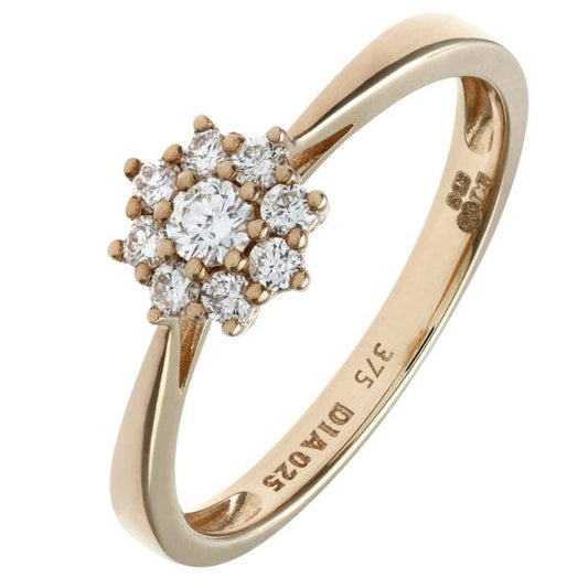 0.25ct Diamond 9ct Yellow Gold Ring