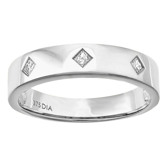 9ct White Gold 0.12ct Diamond Wedding Ring