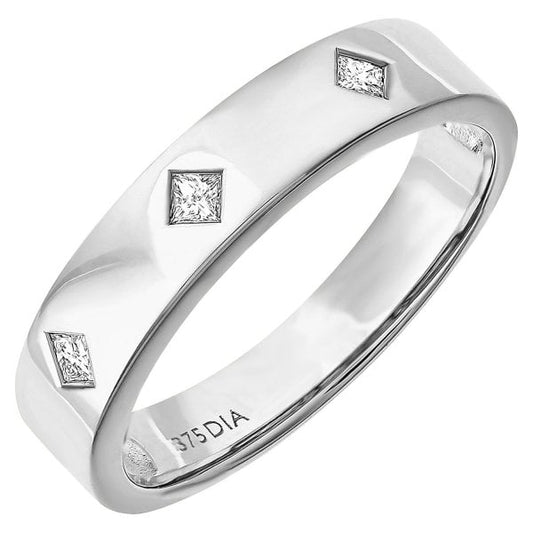 9ct White Gold 0.12ct Diamond Wedding Ring