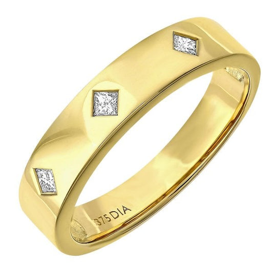 9ct Yellow Gold 0.12ct Diamond Wedding Ring