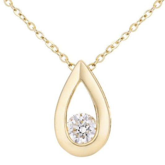 9ct Yellow Gold, 0.15ct Diamond Pendant