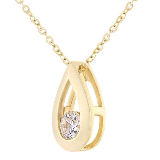 9ct Yellow Gold, 0.15ct Diamond Pendant