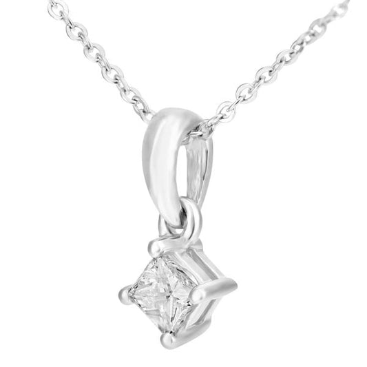 9ct White Gold 0.10ct Diamond Pendant Necklace