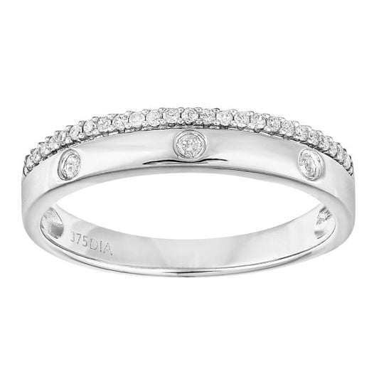 9ct White Gold 0.15ct Diamond Wedding Ring