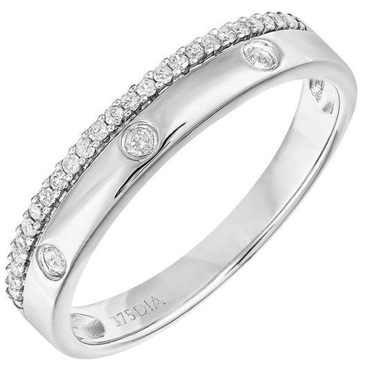 9ct White Gold 0.15ct Diamond Wedding Ring