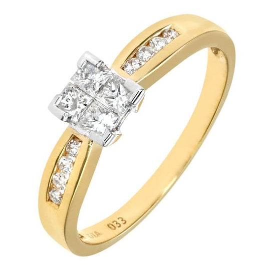 18k Yellow Gold, Diamond 0.33ct Ring
