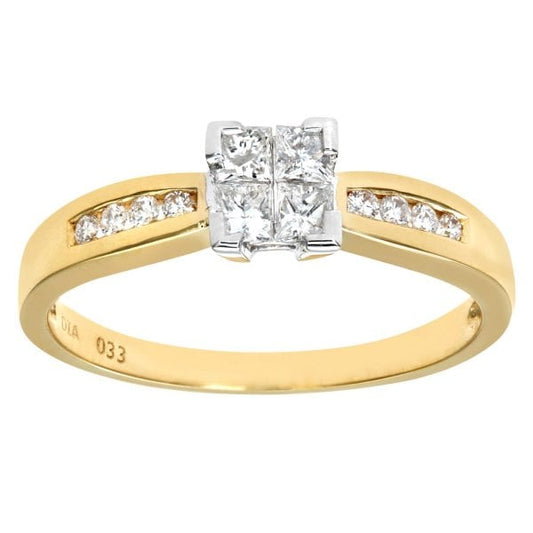 18k Yellow Gold, Diamond 0.33ct Ring