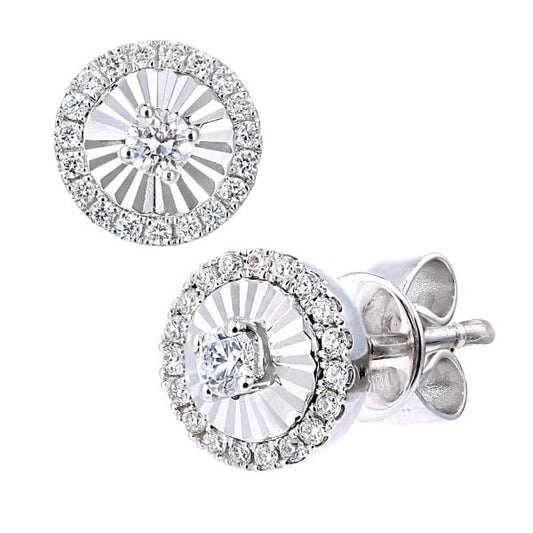 18ct White Gold Diamond Solitaire Stud Earrings