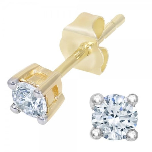 9ct Yellow Gold & 0.25ct Diamond Earrings