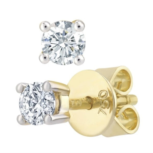 18ct Yellow Gold 1/4ct Diamond Solitaire Studs