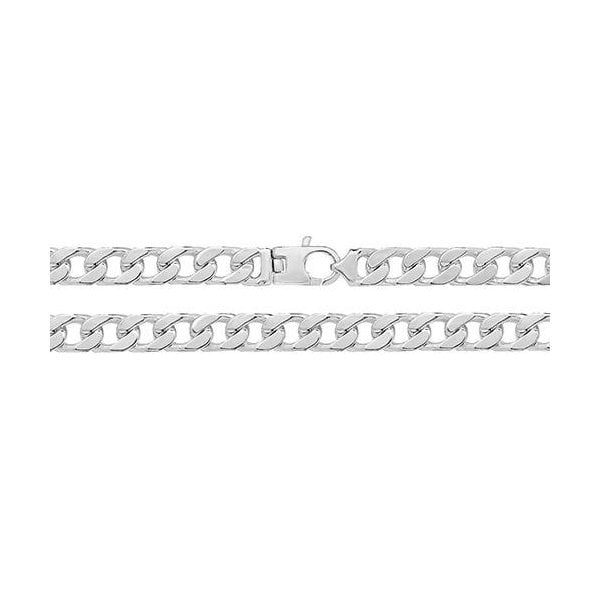 SILVER SQUARE CURB CHAIN