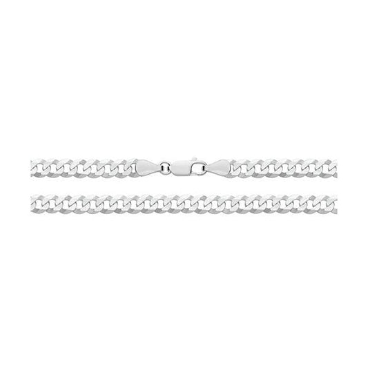 SILVER FLAT BEVELLED CURB CHAIN