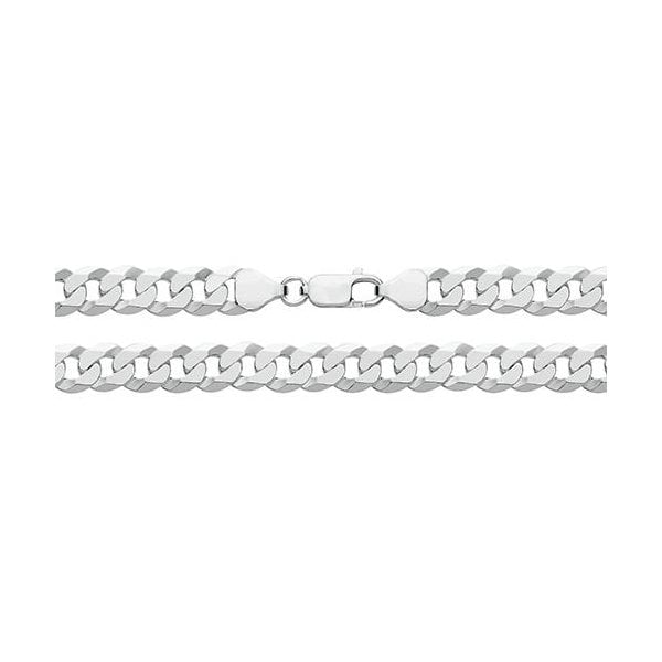 SILVER FLAT BEVELLED CURB CHAIN