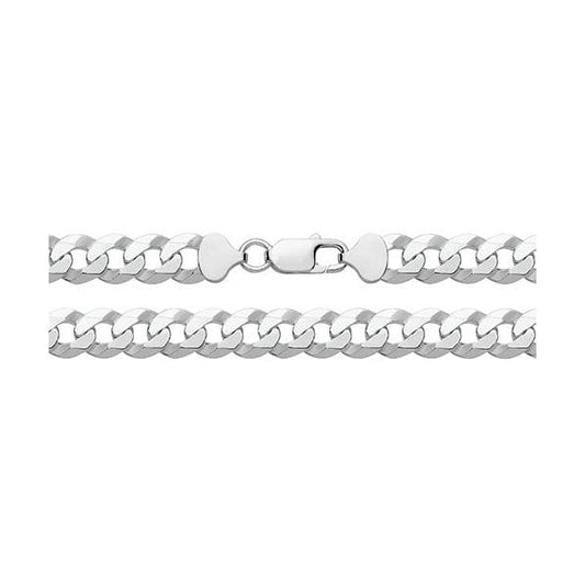 SILVER FLAT BEVELLED CURB CHAIN