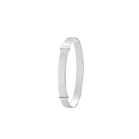 SILVER ROUND BABIES' PLAIN EXPANDABLE BANGLE