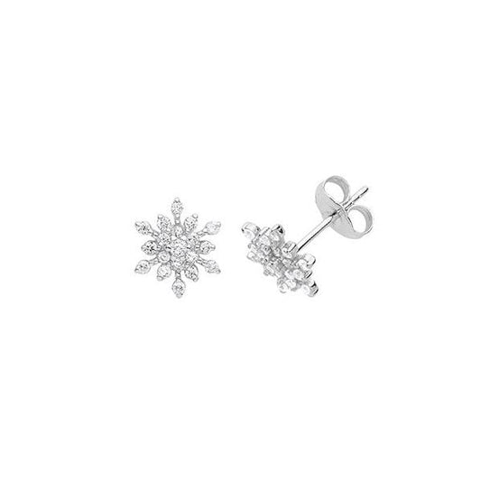 SILVER CZ STUD EARRINGS