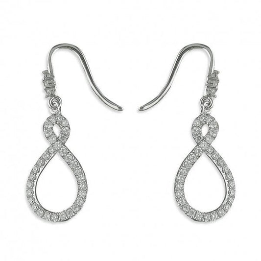 Silver Earrings CZ Inifinity