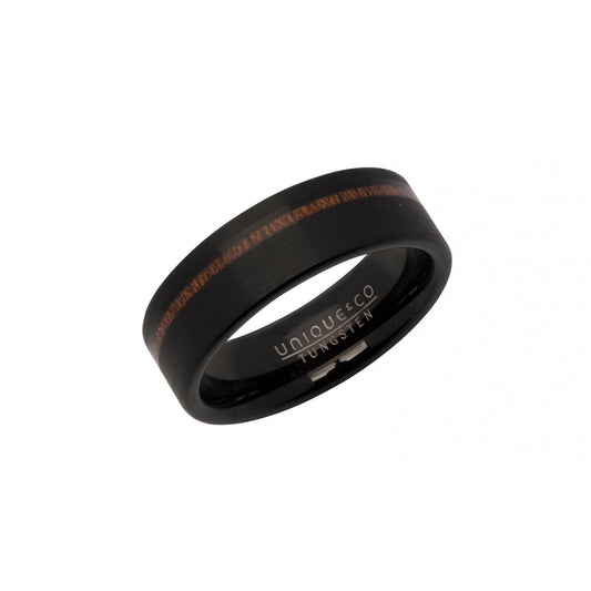 Gents Tungsten Ring w/ IP and Wood Inlay - Size 64