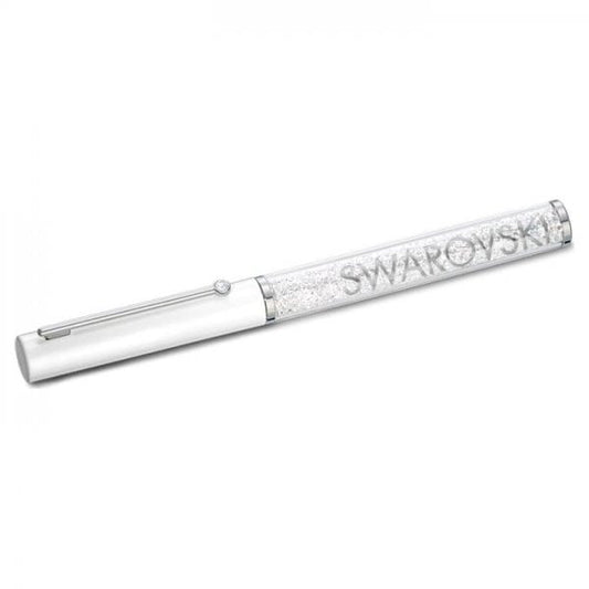 Crystalline Gloss Ballpoint Pen, White, Chrome
