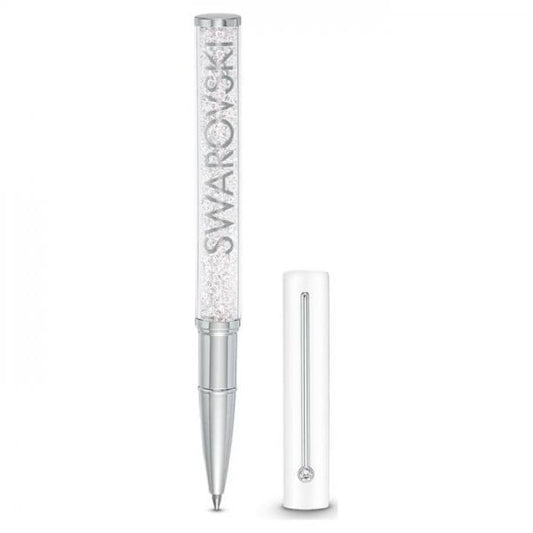Crystalline Gloss Ballpoint Pen, White, Chrome