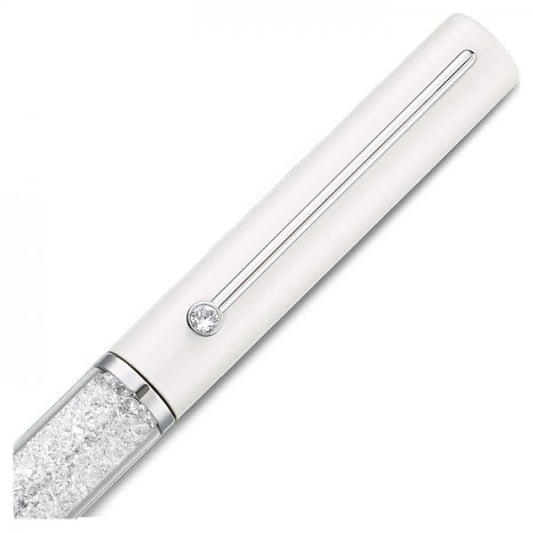 Crystalline Gloss Ballpoint Pen, White, Chrome