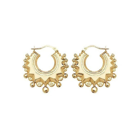 9CT YELLOW GOLD CREOLE EARRINGS