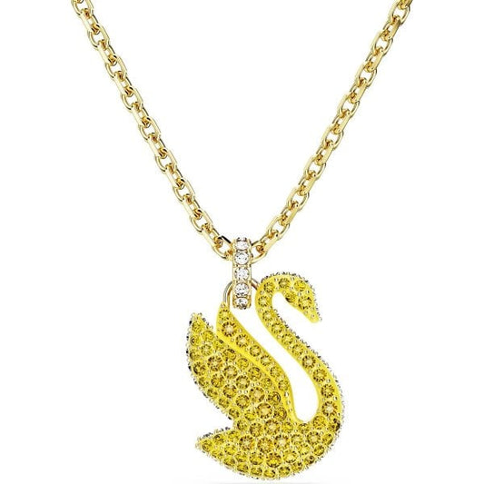 Swarovski Iconic Swan pendant, Swan, Medium Yellow