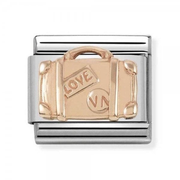 Classic Rose Gold Suitcase Charm