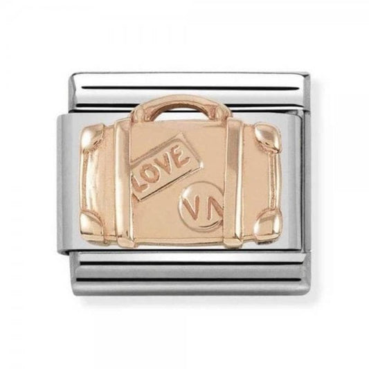 Classic Rose Gold Suitcase Charm