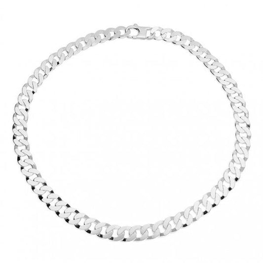 Sterling Silver Chain 51cm/20in men's flat curb