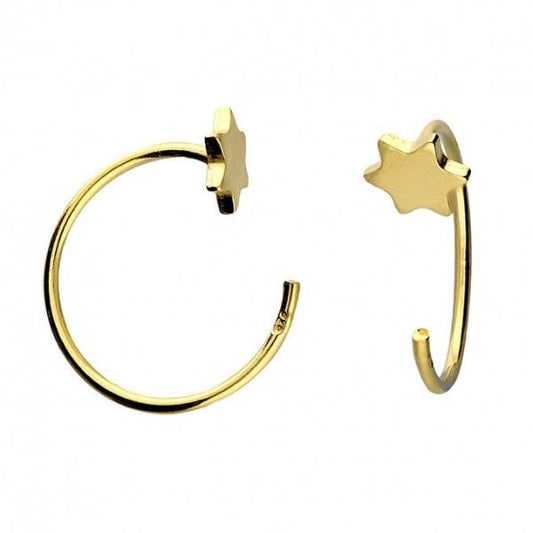 Yellow gold-plated small flat star pull-through