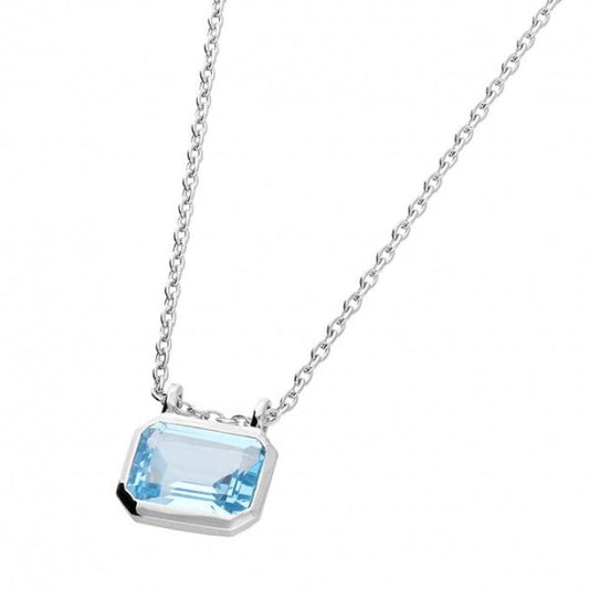 42-45cm sky blue topaz rectangle on a thin trace