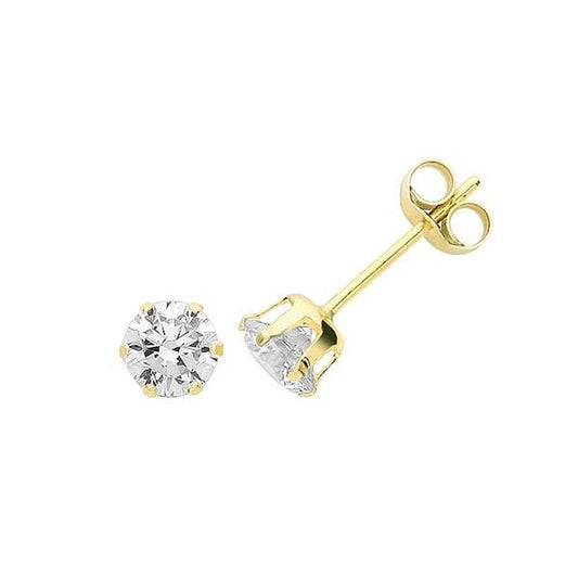 4mm CZ Studs Gold