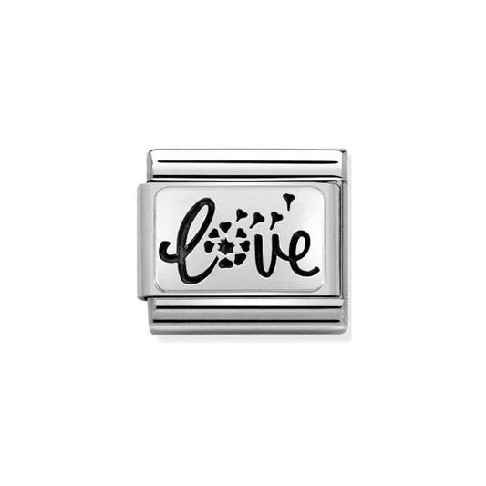 Silver Love with Flower Charm