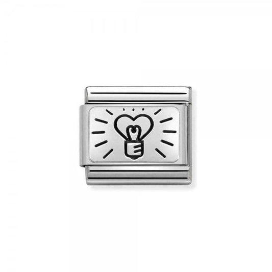 Silver Light Bulb with Heart Charm