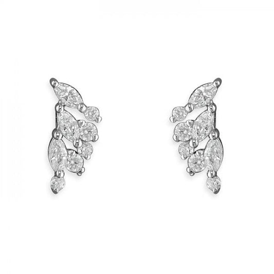 Small multi-cubic zirconia wing stud