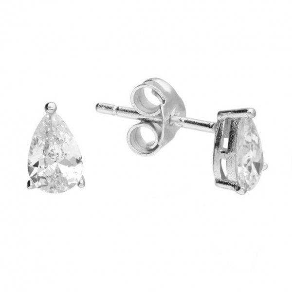 Cubic zirconia teardrop stud