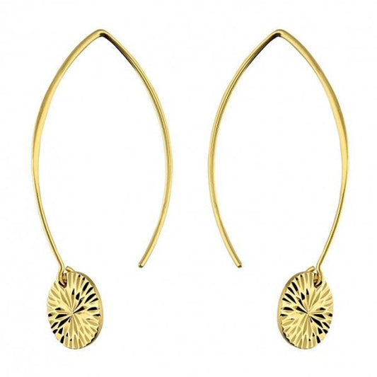 Yellow gold plated diamond cut disc charm
