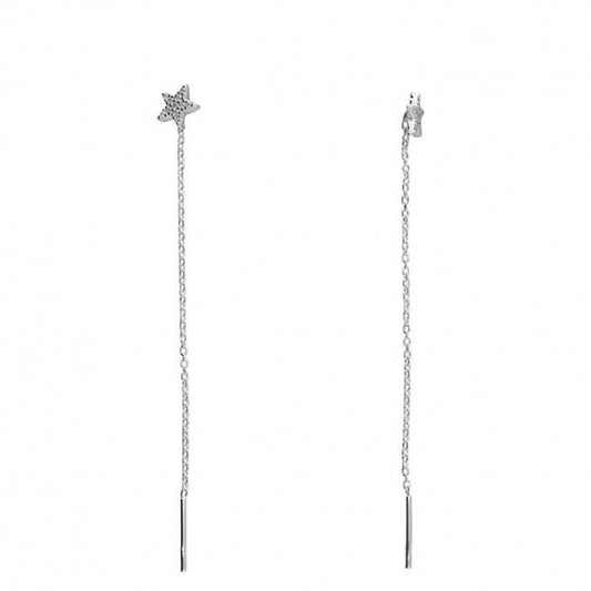 Cubic zirconia star stud pull through Earrings