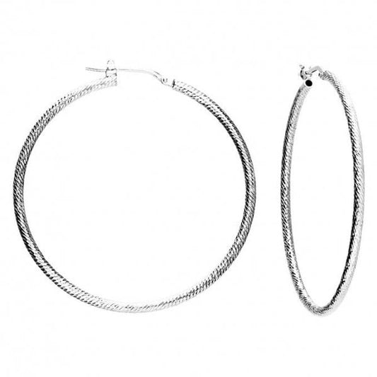 40mm diamond-cut twist tube hinged hoop w/ creole