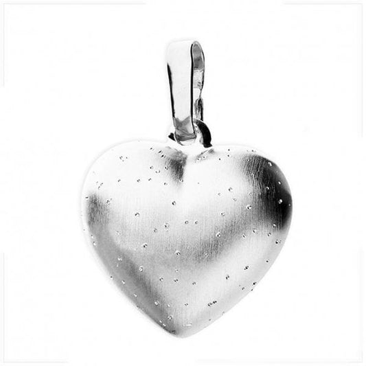 15mm diamond-dusted puffed heart with plain back