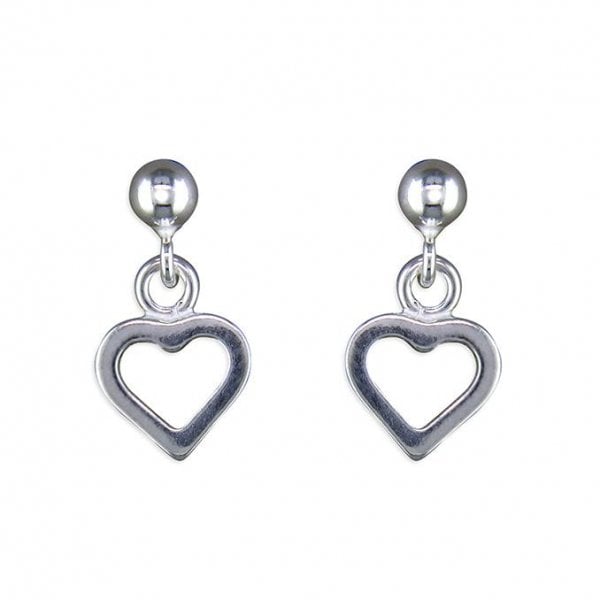 Small plain open heart drop Earrings