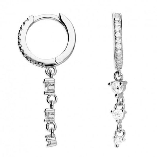 0mm graduated trio of cubic zirconia drop